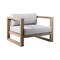 Armen Living Paradise Outdoor Light Eucalyptus Wood Lounge Chair with Gray Cushions LCPRCHLALT - alternate 1